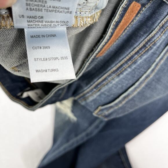 NWT Articles Of Society Distressed Destructed Hem Skinny Jean Sz 10 Dark Mid Ris - Picture 8 of 11